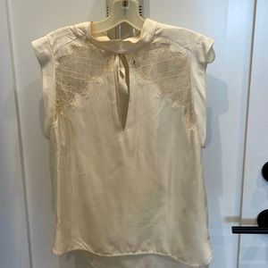 Sandro lace trim Blouse